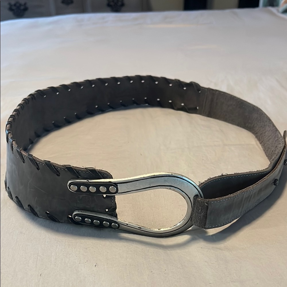 Leatherock Braided Leather Belt with Silver-Tone Buckle